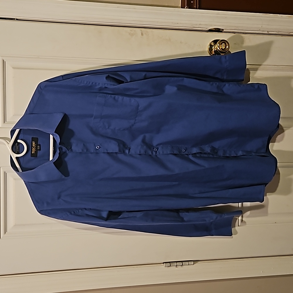 XL Blue Button-down Tuscany Dress Shirt
